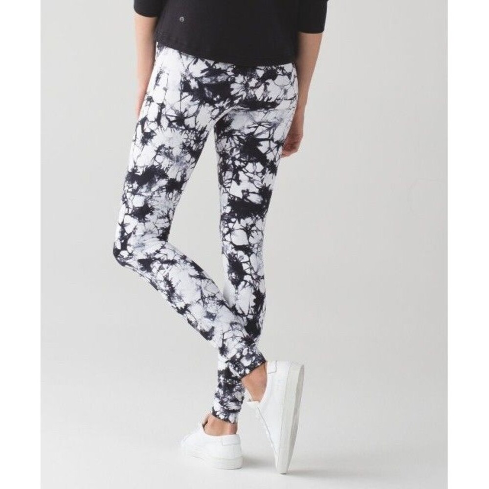 Lululemon Wunder Under Tight Women's 4 Black White Shibori High Rise Tie Dye